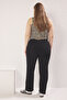 Solmayan Siyah Yüksek Bel Büyük Beden Straight Fit Jeans TBBSS25CJ00036 - 4