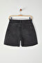 Siyah Paça Kesikli Yüksek Bel City Boy Denim Şort TWOSS25SR00177 - 6