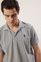 Gri Melanj Regular/Normal Kesim At Nakış Detaylı Polo Yaka T-shirt TMNSS25PO00017 - 4