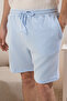 Blue Unisex Ecru Regular Fit Dog Embroidered Striped Knitted Pajama Set Tmnss25Pt00007 - 3