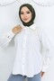 Lace Detailed Baby Collar Shirt Ecru 2214 - 4