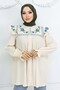 Embroidery Detailed Shirt Cream 2201 - 4
