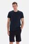 33022 Men's Navy Blue Short Sleeve Round Neck Shorts Pajama Set