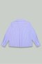 Long Sleeve Blue Striped Girl's Poplin Shirt - 4