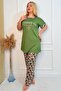 Plus Size Luxury Pajama Set with Elastic Waist Comfort Model Cotton Women's Pajama Set - 6