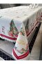 Christmas Themed Red Striped Easy-To-Clean Stain-Resistant Worry-Free Tablecloth - 4