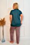 Plus Size Luxury Pajama Set with Elastic Waist Comfort Model Cotton Women's Pajama Set - 8