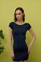 Women's Navy Blue Color Backless Short Sleeve Dress - 3