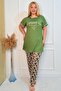 Plus Size Luxury Pajama Set with Elastic Waist Comfort Model Cotton Women's Pajama Set - 7
