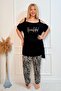 Plus Size Luxury Pajama Set with Elastic Waist Comfort Model Cotton Women's Pajama Set - 3