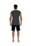 18872 Men's Anthracite Melange Sleeveless Crew Neck Shorts Set - 4