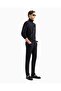 Men's Textured Fabric Stand Collar Regular Fit Long Sleeve Black Jacket Em001364 Af14076-Uc001 - 3