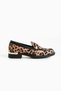 Leopard Patterned Satin Loafer Women's Shoes-Gold Chain Detail, Casual and Stylish, Comfortable Comfort Sole - 7