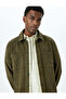 Long Sleeve Buttoned Faux Suede Shirt Jacket with Pocket Detail - 2