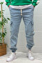 Men's Boy Friend Jeans with Cargo Pockets, Waist and Elastic Legs - 3
