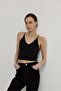Women's Black Color Stone Backless Blouse - 4