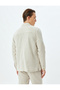 Linen Blended Shirt Jacket with Buttoned Flap Pocket Detail - 4