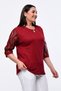 Plus Size New Season Lace Sleeves Evening Dress Model Short Sleeve 4 Season Tulle Detailed Mother Elegant Blouse - 6