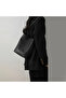 Black Snap Bucket Faux Leather Women's Hand and Shoulder Bag - 2
