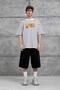Men's T-Shirt Y269 and Striped White Oversize Printed Crew Neck Thick Cotton Fabric