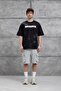 Men's T-Shirt Brabus Written Black Oversize Printed Crew Neck Thick Cotton Fabric