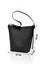Black Snap Bucket Faux Leather Women's Hand and Shoulder Bag - 6