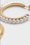 Set of 9 Faux Pearl Beaded Ball and Hoop Earrings - 4