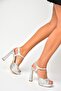 U 246082507   Silver Snake Print Platform Heeled Women's Shoes - 3