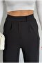 Flared Leg Ribbed High Waist Compression Trousers - 3