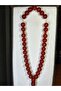 Squeezing stick amber prayer beads 14 mm large size red t-239 - 2