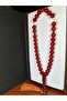 Squeezing stick amber prayer beads 14 mm large size red t-239