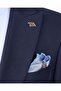 Italian Style Jacket Vest Pants Suit Navy Blue T8621 - 6