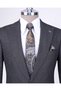 Italian style slim fit jacket vest pants suit black T10339 - 2
