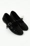 Women's Black Stone Ballet Shoes with Hard Hats Mary Jane Sares Black