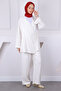 Cream Front Tie Kimono Pants Suit - 2