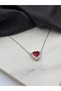 Set of 2 Red Snow White Heart & Sword Steel Necklace - 5