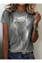 Cute and Comfortable White T-Shirt with Cat Print, Perfect for Summer. - 2