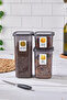 Set of 24 Square Water-Tight Storage Containers and Spice Racks - with Labels, 48 Pieces, Kitchen Helper - 5