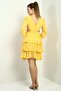 Women's Front Back V Neck Low-Cut Low-Cut Lined Tiers Chiffon Short Dress - 4