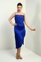 Women's Rope Strap Draped Lined Asymmetrical Midi Dress - 2