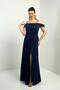 Women's Rope Strap Skirt Flared Lined Long Glitter Dress - 2
