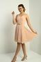 Women's Rope Strap Back Tie Front Window Lined Chiffon Short Flared Dress - 3