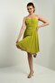 Women's Rope Strap Back Tie Front Window Lined Chiffon Short Flared Dress - 2