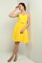 Women's Rope Strap Back Tie Front Window Lined Chiffon Short Flared Dress - 3