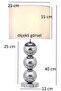 2 Pcs Ala Table Lampshade Chrome Body Fabric Headboard Decorative Lighting - 3