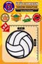 Sticking Coat of Arms Patch & Volleyball Ball (4 Pieces) Übuatla Woven Applique Patch