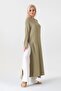 Muslin Fabric 100% Cotton Hijab Long Tunic with Side Slits - Green - 4