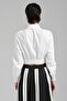 Women's Poplin Fabric Pointed Collar Crop Design Shirt - 4