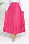 Elastic Waist Crinkle Skirt Fuchsia 3435 - 2