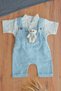 X Silk Atlas Baby Boy Girl Muslin Set with Salopette and Teddy Bear